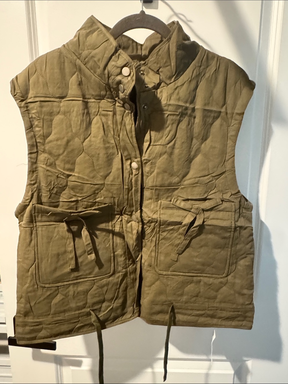 Cicy Bell Women’s S Olive Green Quilted Puffer Vest light lined